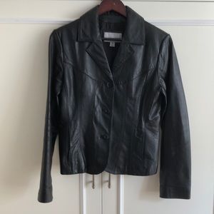 Black genuine leather jacket/blazer